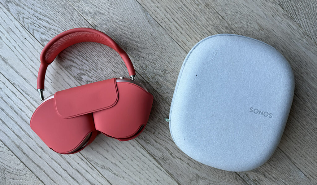 Apple AirPods Max and Sonos Ace in cases side-by-side