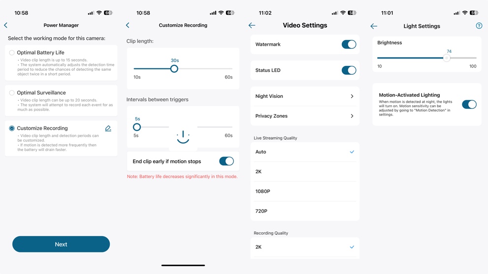 Eufy S120 settings in app