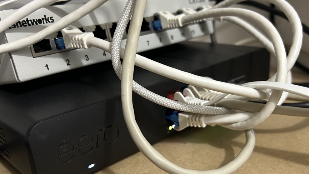 Ethernet cables into Eero PoE